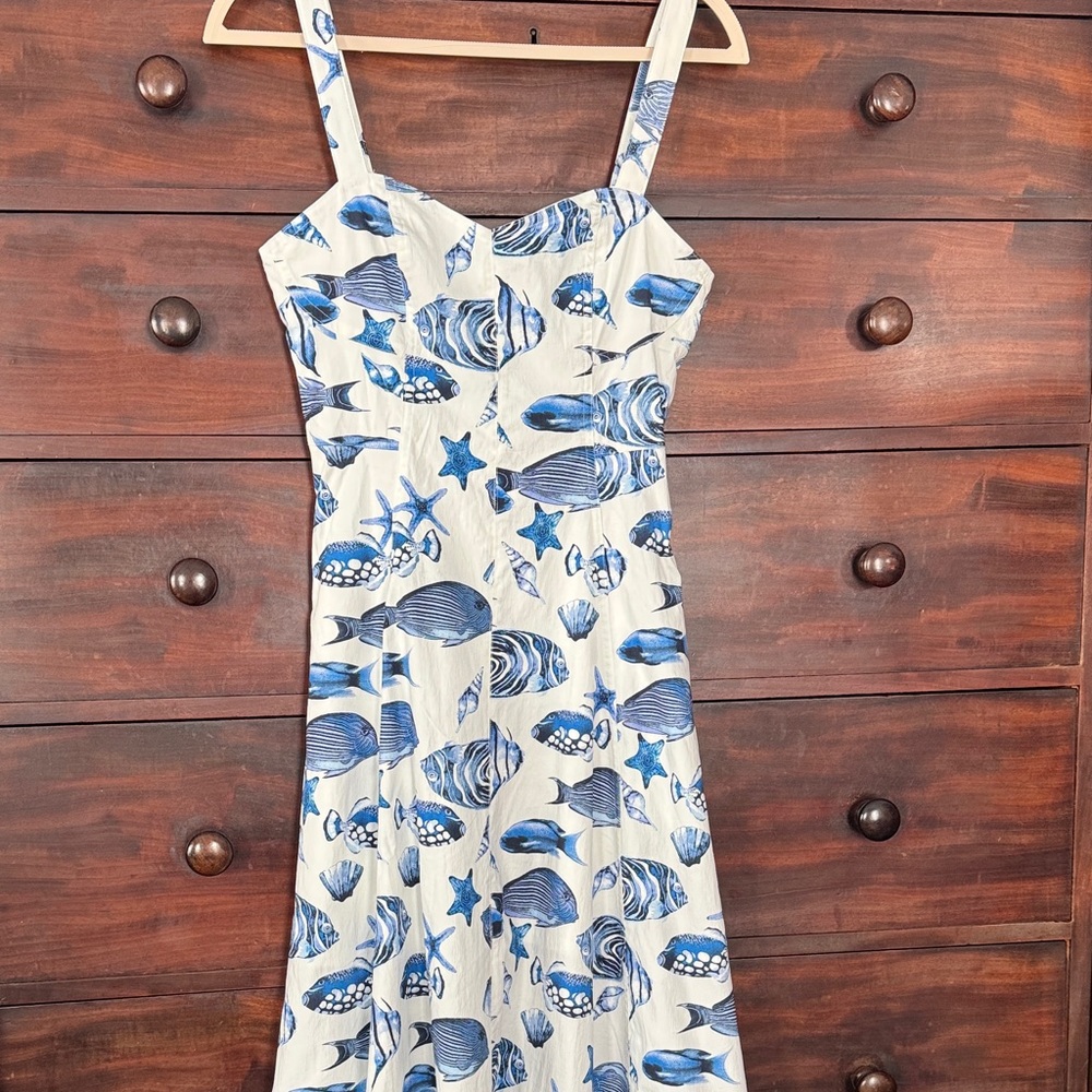 Avec Les Filles Blue and White Sea Life Dress